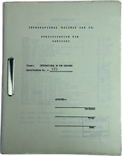 1958 INTERNATIONAL RAILWAY CAR/ Utah RR CO. Specs For 30ton Cabooses- 19pg. Book picture