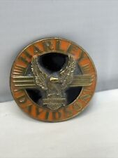 Harley Davidson belt buckle 1992 oval harmony design eagle with wings picture