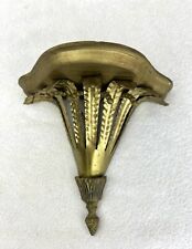 Vintage Hollywood Regency Style Small Gold Toned Wall Sconce Wood & Metal 6.25” picture