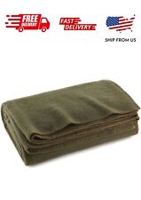 Olive Drab Green Warm Wool Fire Retardant Blanket, 66