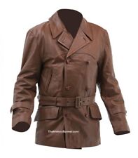 1920s British Motor racing leather coat BROWN - 46 X large picture