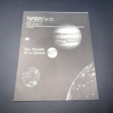 Vintage 1982 NASA Fact Sheet NF-134/8-82 “Our Planets At a Glance” JFK Space picture