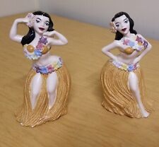 Vintage Atlantic Mold Hawaiian Hula Girl Miko Salt Lu Pepa Pepper Figurines Tiki picture