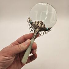 Vintage Judaica Magnifying Glass with Jade Handle 'Star of David' for Reading picture