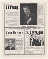 1957 William Stevens John Hornor The Cavaliers Photo Ad picture