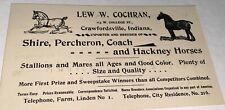 Rare Antique American Shire, Percheron & Hackney Horses Advertising Trade Card picture
