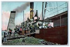 c1910's Unloading Bananas Workers Mobile Alabama AL Tuck's Antique Postcard picture
