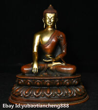 Tibet Buddhism Bronze Gilt 24k Gold Shakyamuni Sakyamuni Amitabha Buddha Statue picture
