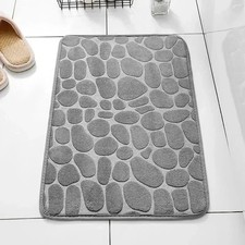 3D Non Slip Bathroom Mat Cobblestone Embossed Bath Mats Absorbent Doormat Carpet picture