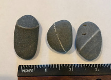 Lot of Three Wish (Wishing) Stones banded Rock from Washington Coast picture