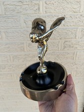 Vintage Rolls-Royce Spirit Of Ecstasy Hood Ornament Metal Ashtray picture