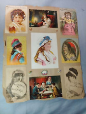 Victorian Trade Card Scrap Book Page 14x11 1880s-90s Many cards picture