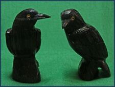 Peruvian Black Onyx Raven Carving Figurine (1) Large 3.25