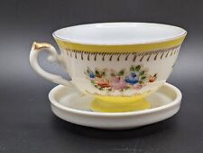 Vintage Occupied Japan Yellow Gold Floral China Demitasse Teacup picture