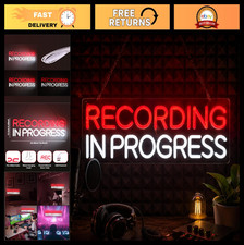 Recording in Progress Neon Sign, USB Powered LED Light for Studio picture