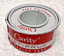 Vintage Curity Wet Pruf Adhesive Plaster Tape Tin 1 3/4 x just less than 7/8