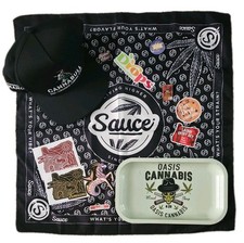 Lot Of Cannabinoid Cannabis Marijuana Promo Items Hat Stickers Bandana Tray + picture