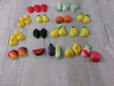 25 Vintage Fruit Vegetable Fridge Refrigerator Magnets Plastic RARE picture