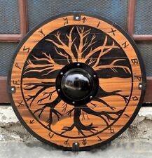 Medieval Handmade Wooden Tree Shield Viking Battle Worn gift picture
