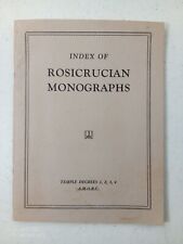 Index Of Rosicrucian Monographs Temple Degrees 1, 2, 3, 4 A.M.O.R.C. picture