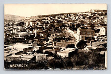 RPPC View of Nazareth Israel Palastine Camels Horse Cart No Cars Postcard picture