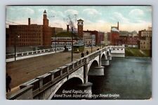 Grand Rapids MI-Michigan, Grand Trunk Depot, Bridge Street Vintage Postcard picture