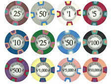 Milano Pure Clay 10 Gram Poker Chips Sample Set Pack - 12 Denominations - New picture
