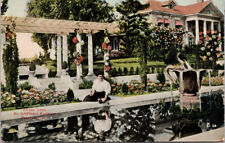 Pasadena CA Dr. Schiffmans Residence Garden Scene c1912 RPO Postcard F28 picture