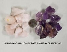 AMETHYST & ROSE QUARTZ Crystal Combo Bulk Rough Healing Crystal Stones picture