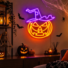 Custom Halloween Neon Sign - Indoor LED Light Up Wall Decor Party Bar Home picture