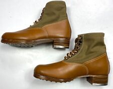WWII GERMAN M31 AFRIKA KORP DESERT COMBAT FIELD LEATHER WEB LOW BOOTS-SIZE 11 picture