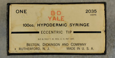 B-D YALE 100cc Glass Apothecary Hypodermic Eccentric Tip Syringe - 2035 100YE Vi picture