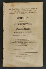 1816 antique SERMON trinity church ny MORAL EFFICACY POSITIVE BENS signed AUTHOR picture