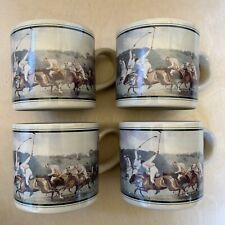 Vintage 1988 Polo Ralph Lauren Polo Player Coffee Cup Set of 4 Mugs picture