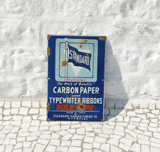 Vintage Standard Carbon Paper Typewritter Ribbons Advertising Enamel Sign EB296 picture