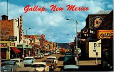 Vtg Gallup New Mexico NM Coal Avenue Street View Old Cars 1950s Postcard picture