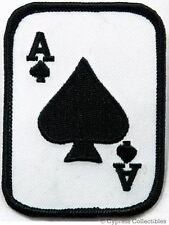 ACE of SPADES PATCH POKER PLAYING CARD embroidered iron-on CASINO GAMBLING NEW picture