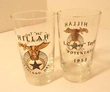 2 Vintage 1953 Shriners Drinking Glasses L. C. Les Taylor Potentate Hillah picture