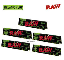 5 PACKS RAW BLACK ORGANIC HEMP Rolling Papers King Size Slim 32 leaves each picture