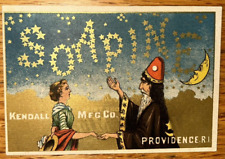 Antique Victorian Trade Card Soapine Anthropomorphic Moon Wizard Magician Look picture
