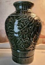 Beautiful Green Ceramic Vase 7 Inches Tall Stunning Dark Color picture