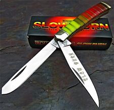 Rough Rider Slow Burn Multi-Colored 2 Blade Trapper Folding Pocket Knife picture