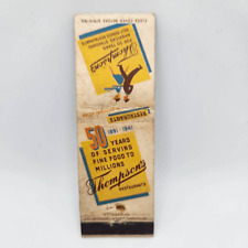 Vintage Matchcover Thompson's Restaurants 1941 50th Anniversary picture