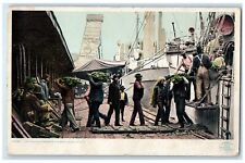 c1910's Unloading A Banana Steamer Mobile Alabama AL Unposted Boats Postcard picture