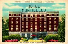 Hotel Monticello Longview Washington WA UNP Vtg Linen Postcard  picture