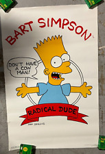 1989 VTG The Simpsons Bart Simpson Radical Dude 27x40 Cartoon Poster PB39 picture
