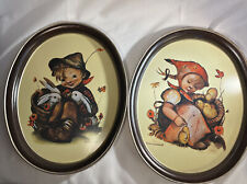 VTG LG Metal HUMMEL Trays 1983 S/2 Playmates & Chick-Girl 1983 14 X 12” 20% OFF picture