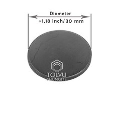 Shungite EMF Protection - Phone Sticker - Round Genuine Stone Plate - Tolvu picture