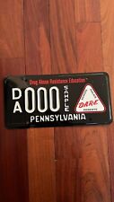 D.A.R.E. Pennsylvania Sample License Plate Vintage DARE Drug Abuse Resistance picture