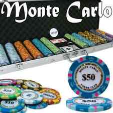 New 600 Monte Carlo Poker Chips Set with Aluminum Case - Pick Denominations picture